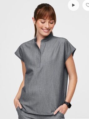 Figs Graphite Rafaela Scrub Top